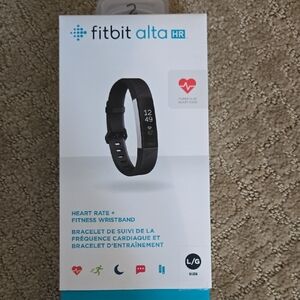 fitbit Alta HR Black and Silver Fitness Wristband